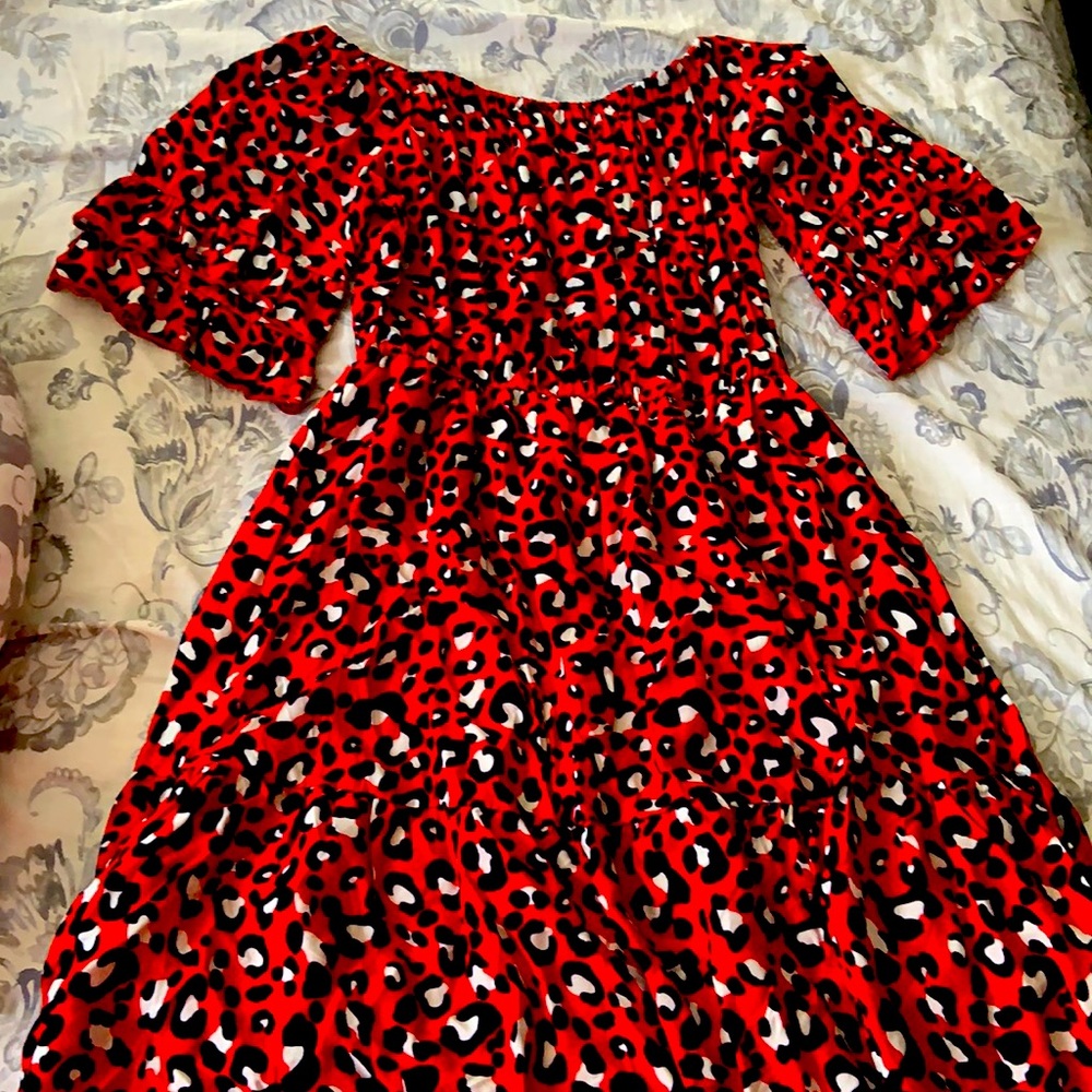 Off Shoulder Cheetah Dress